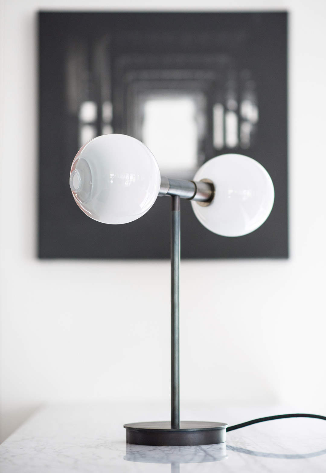 SkLO Stem 2x Table Lamp Dark Oxidized