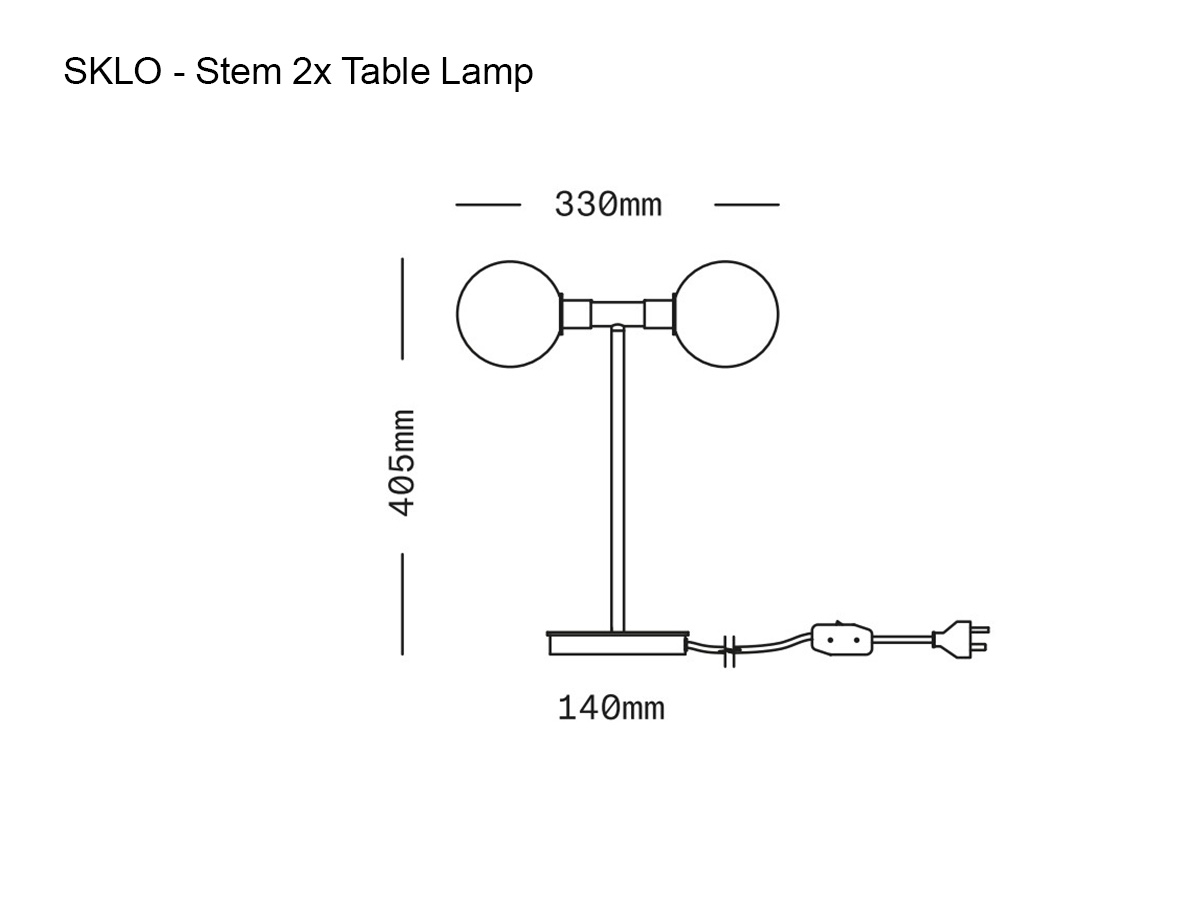 SkLO Stem 2x Table Lamp Dark Oxidized