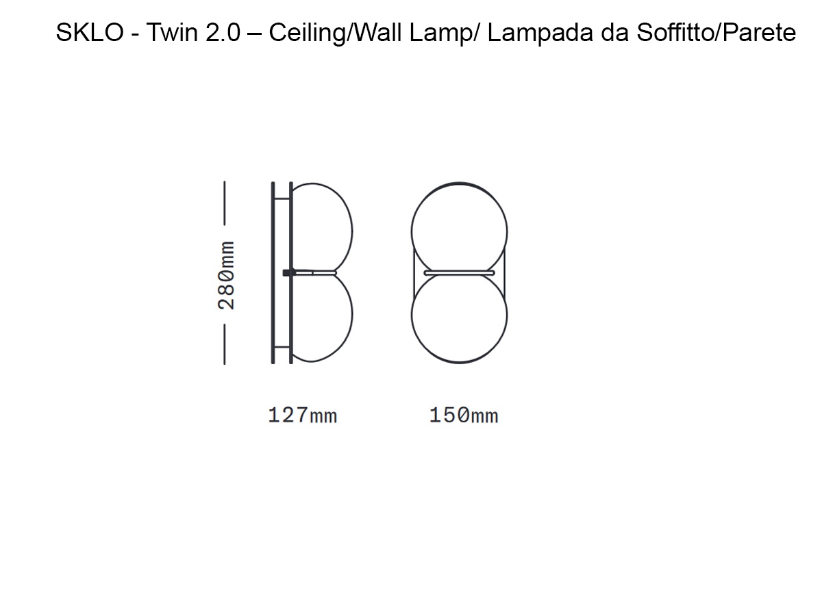 SkLO Twin 20 Ceiling Wall Lamp