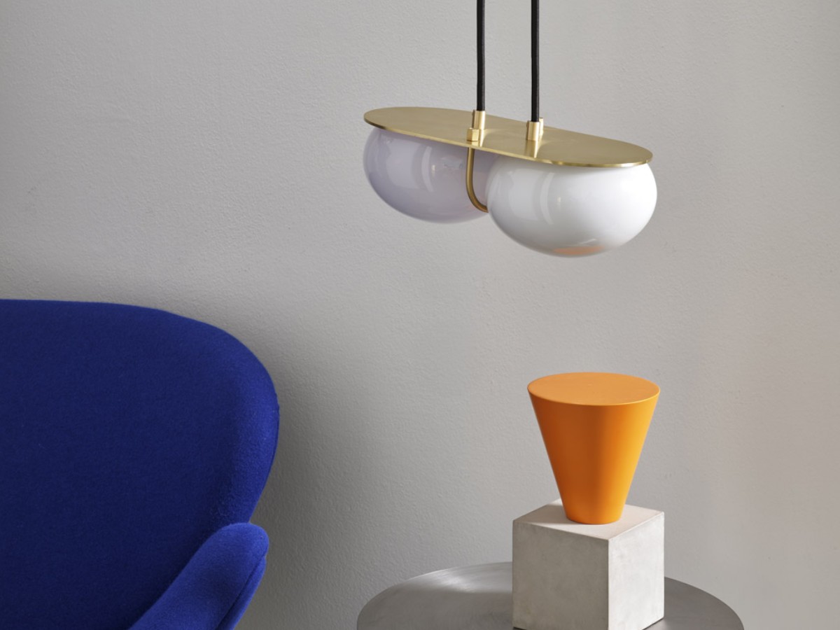 SkLO Twin 30 Suspension Lamp Brushed Brass