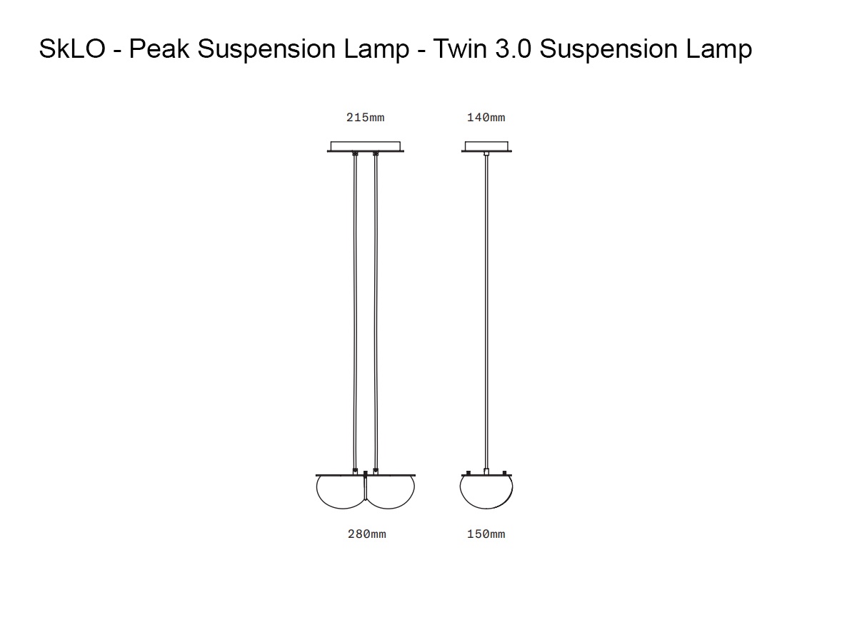 SkLO Twin 30 Suspension Lamp Brushed Brass