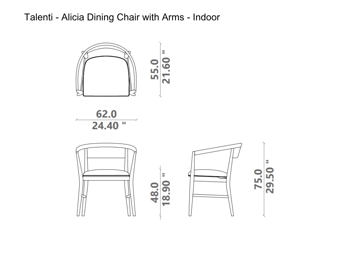 Talenti Alicia Dining Chair With Arms Indoor