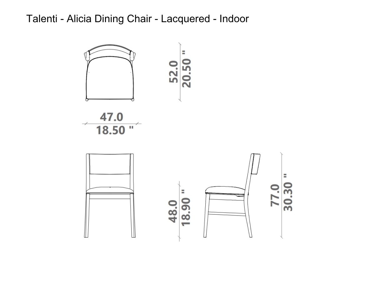 Talenti Alicia Dining Chair Lacquered Indoor