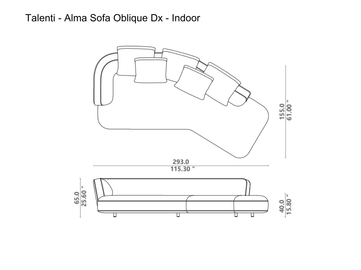 Talenti Alma Sofa Oblique Rh Indoor