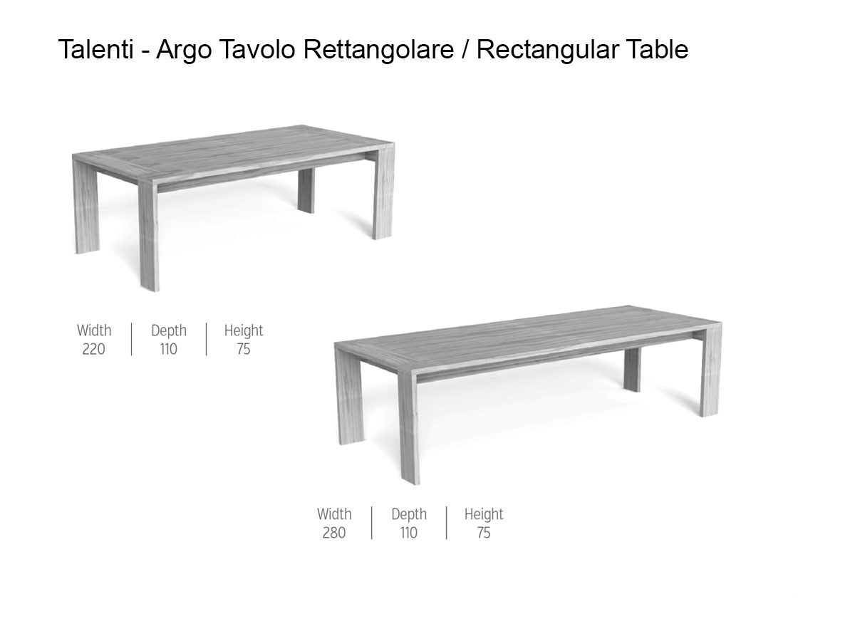 Talenti Argo Wood Rectangular Table