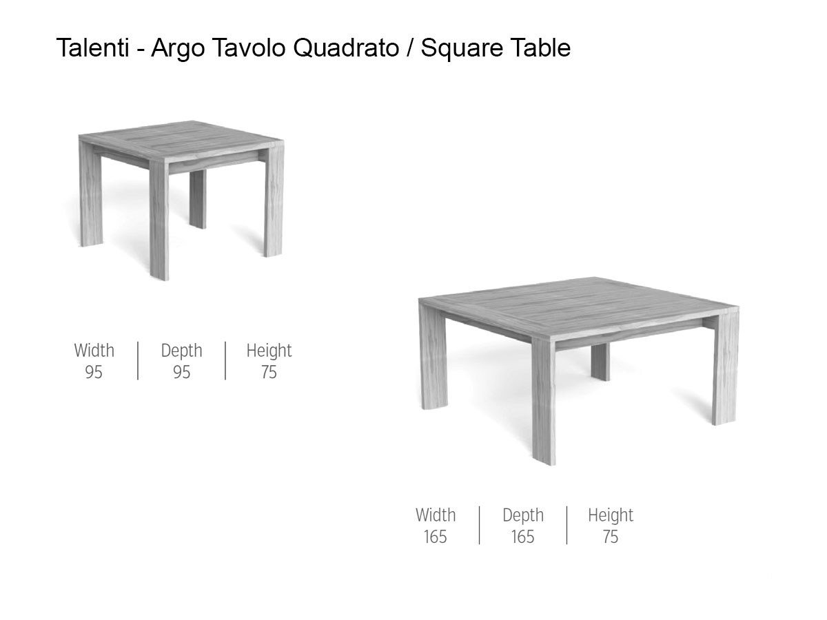 Talenti Argo Wood Square Table
