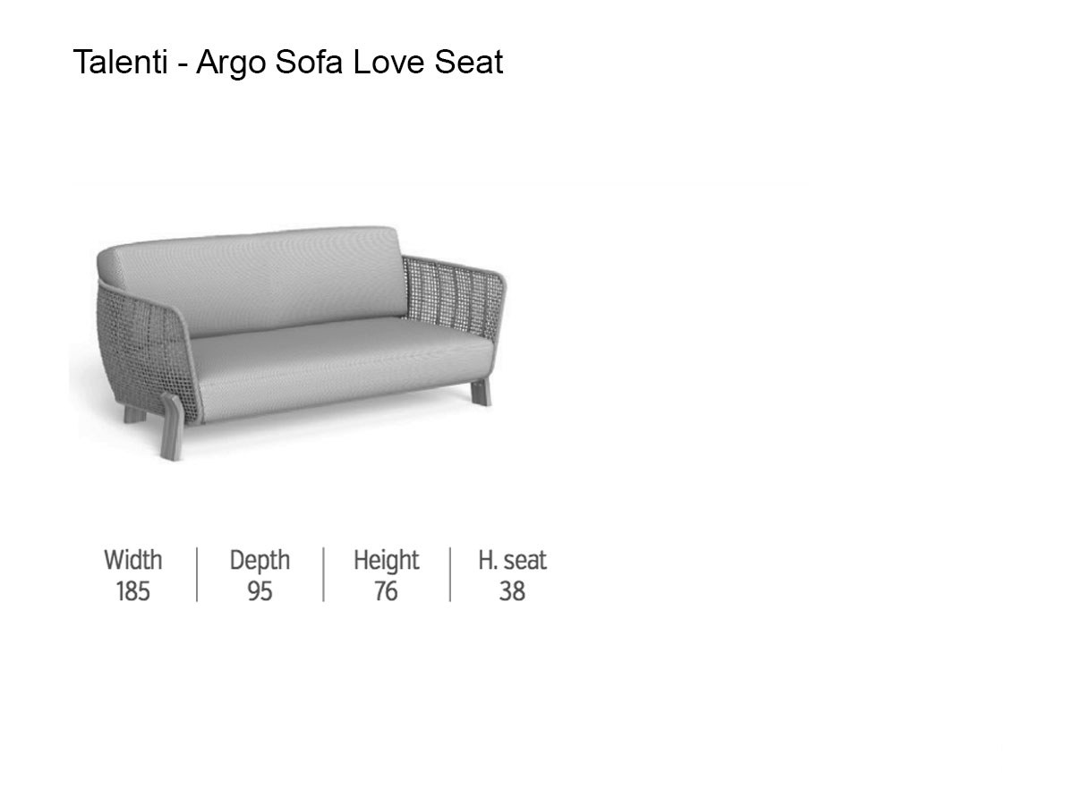 Talenti Argo Wood Sofa Love Seat