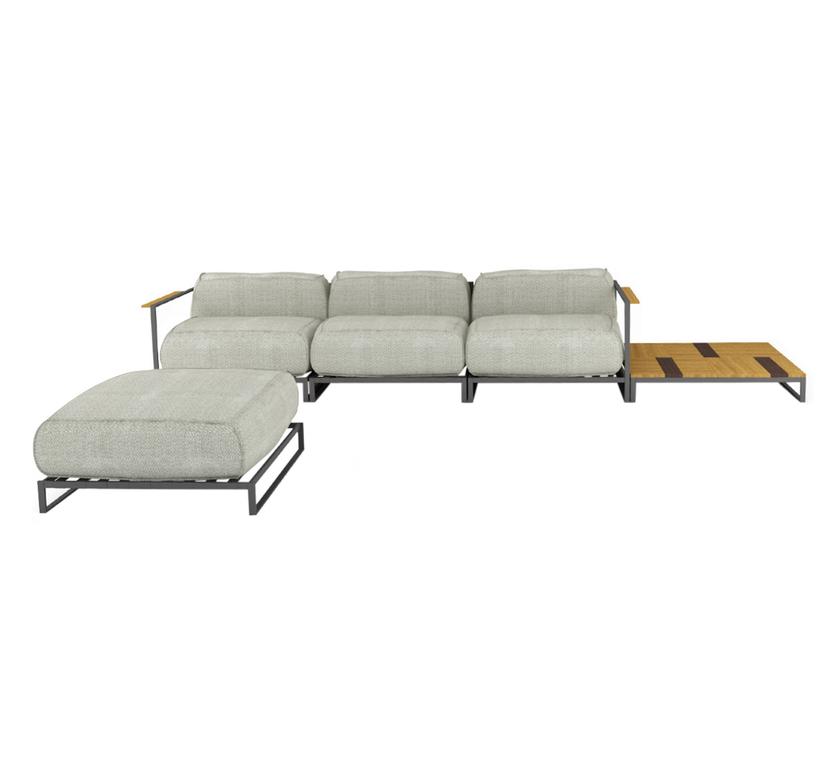 Talenti Casilda Sofa Composition With Pouf And Coffee Table