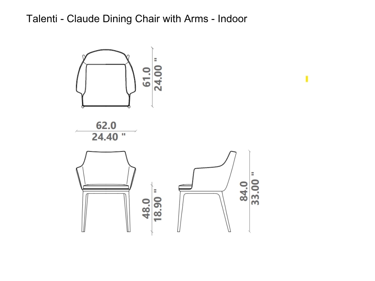 Talenti Claude Dining Chair With Armrests Indoor
