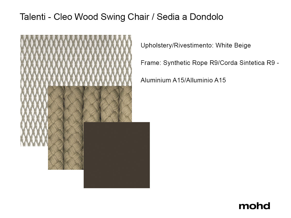 Talenti Cleo Wood Swing Chair White Beige