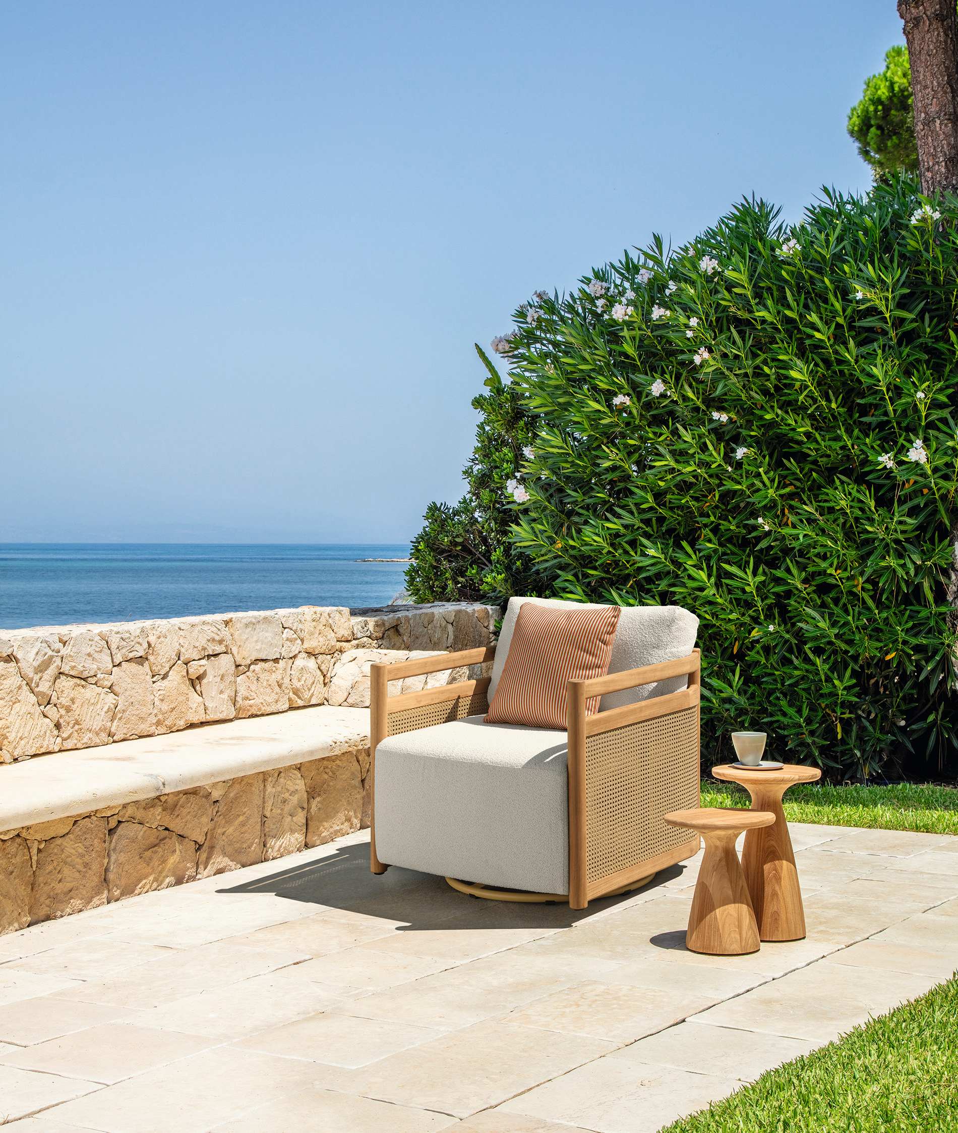Talenti Edwin Wood Swivel Armchair