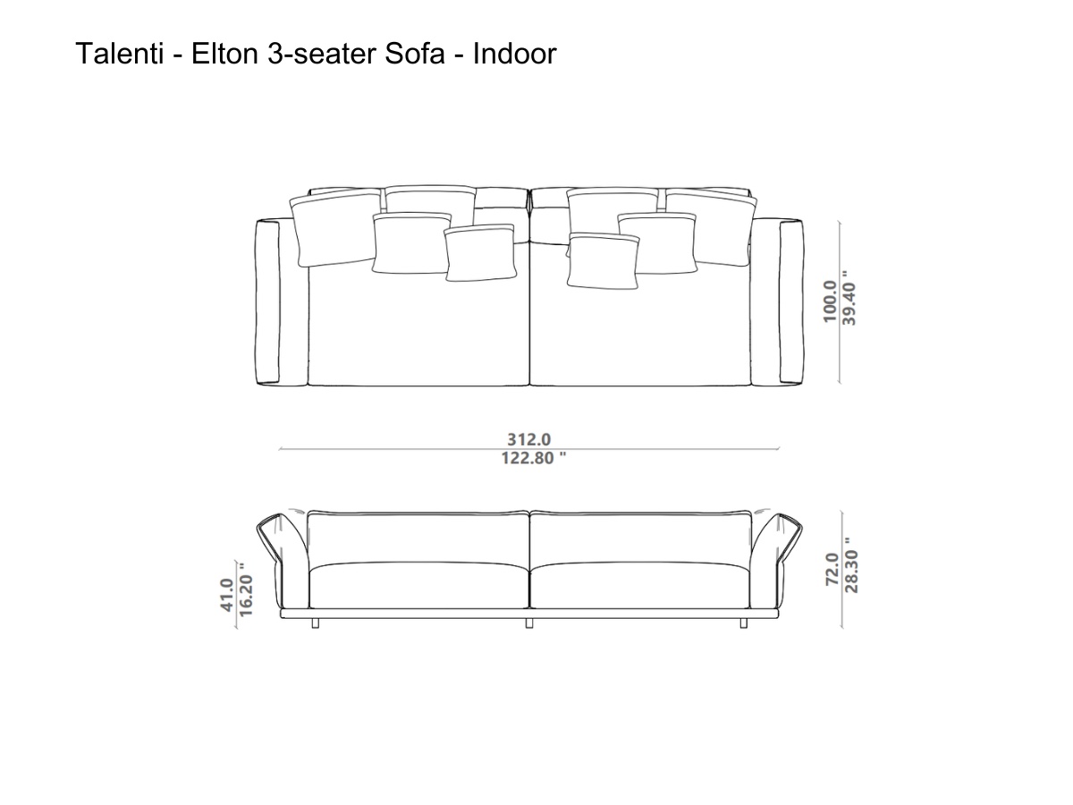Talenti Elton 3 Seater Sofa Indoor