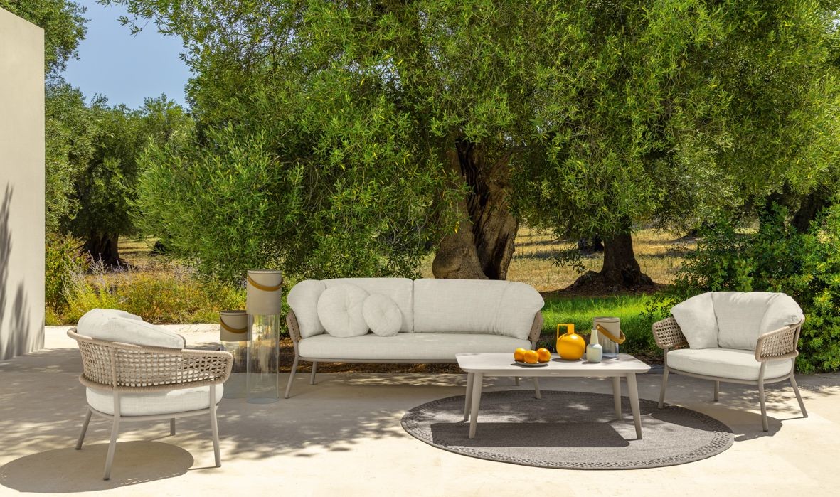 Talenti Moon Alu Armchair Dove Beige Warm White