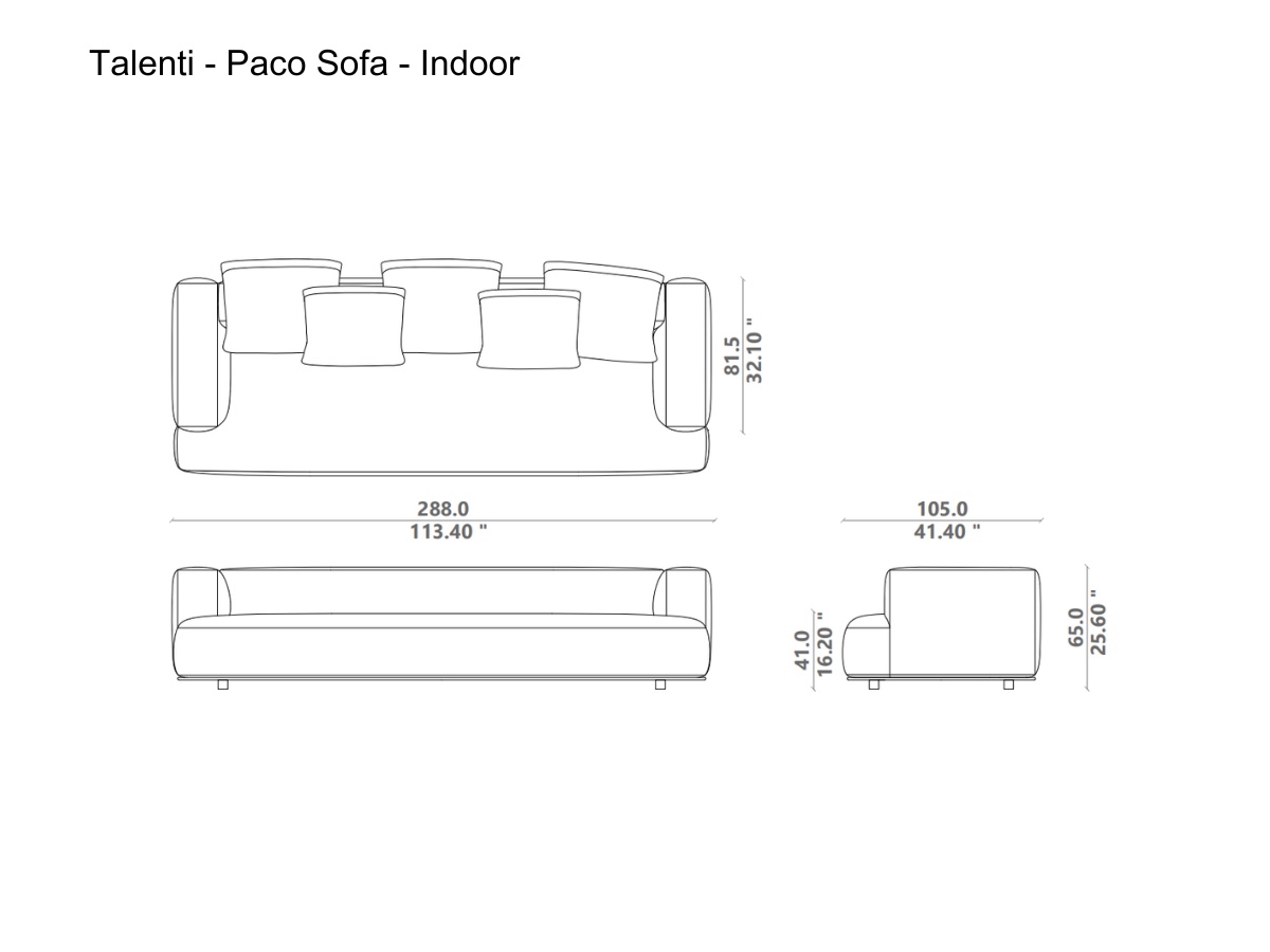 Talenti Paco Sofa 280 Indoor