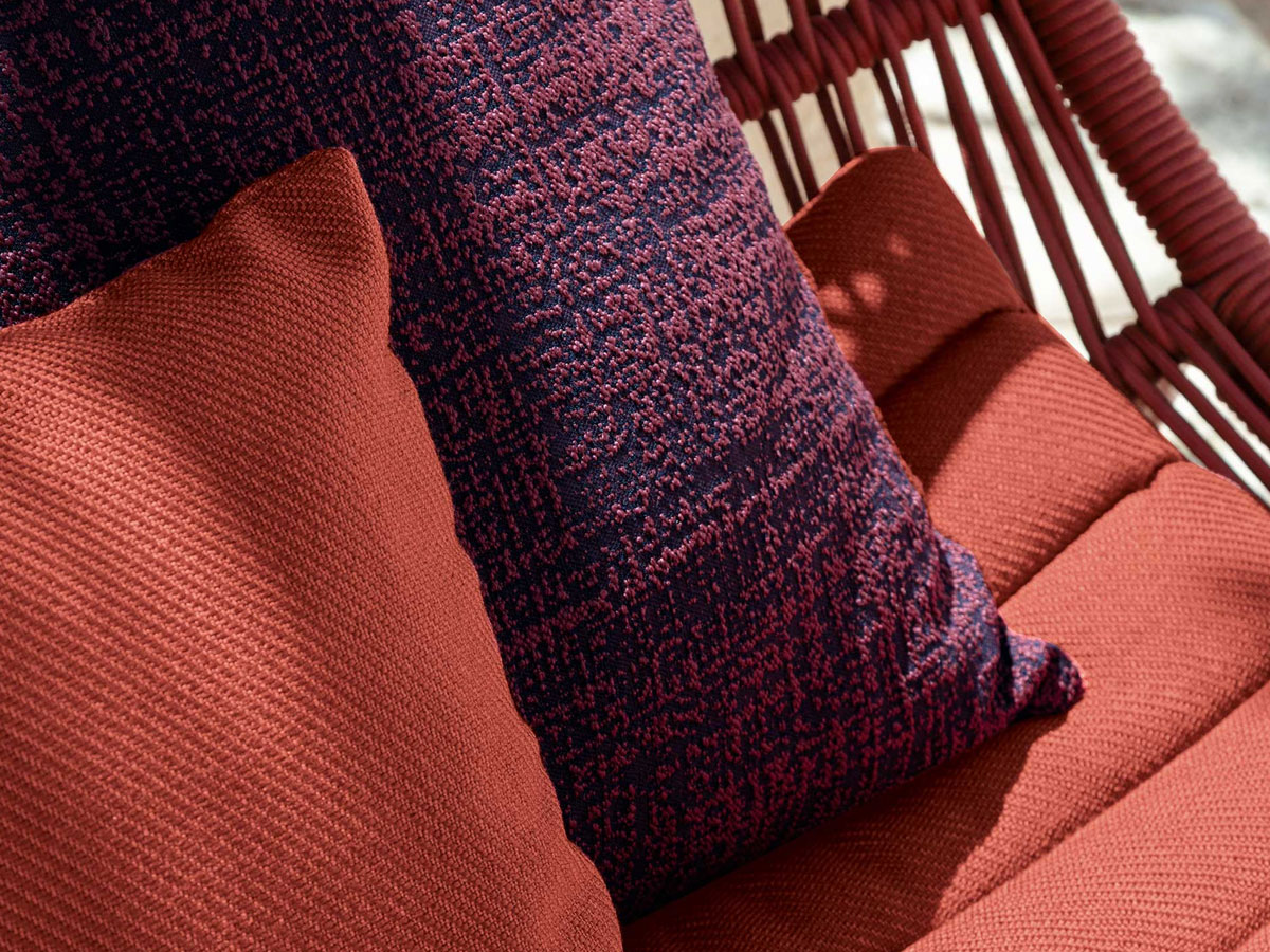Talenti Panama Lounge Armchair Red With Twill Rust Cushion
