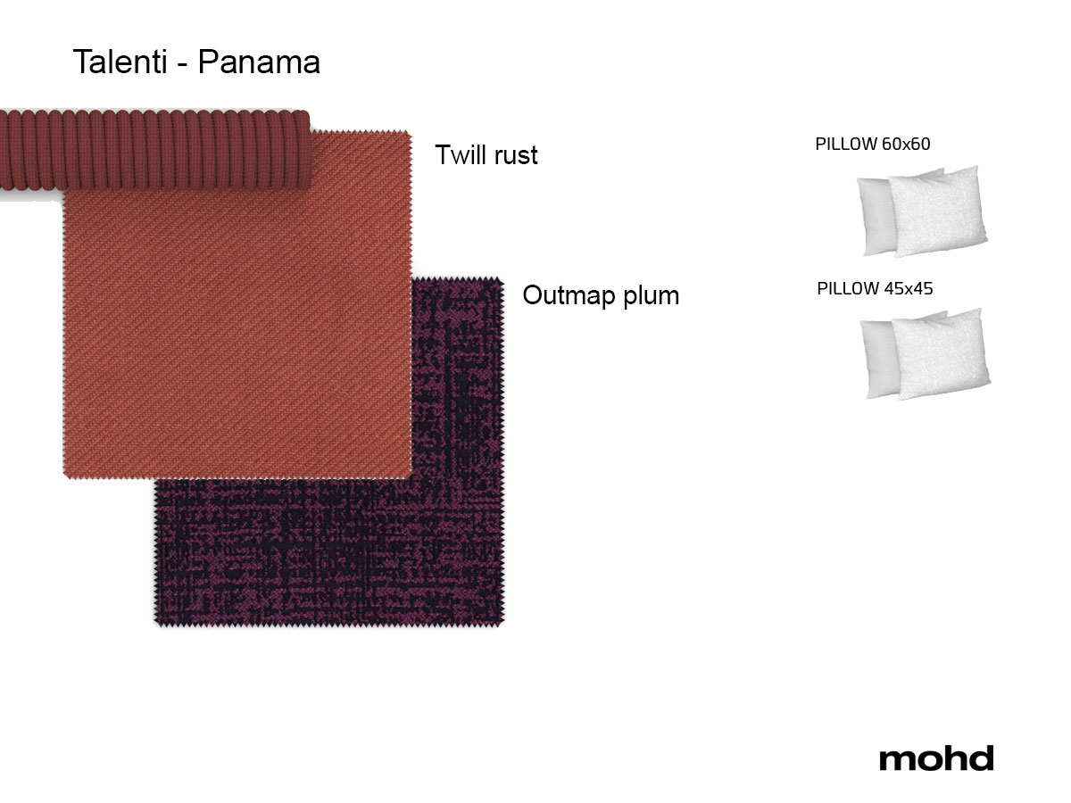 Talenti Panama Lounge Armchair Red With Twill Rust Cushion