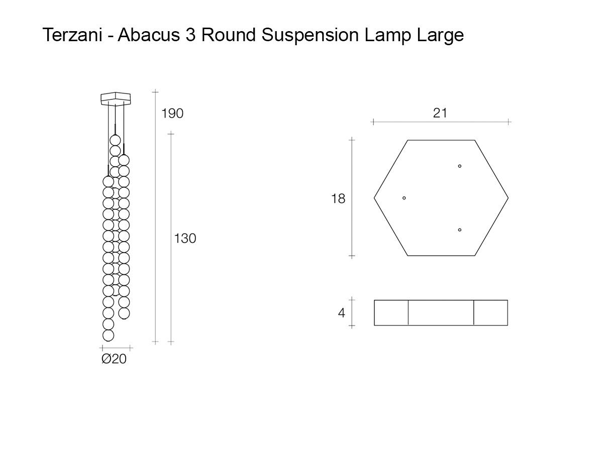 Terzani Abacus 3 Round Suspension Lamp Large