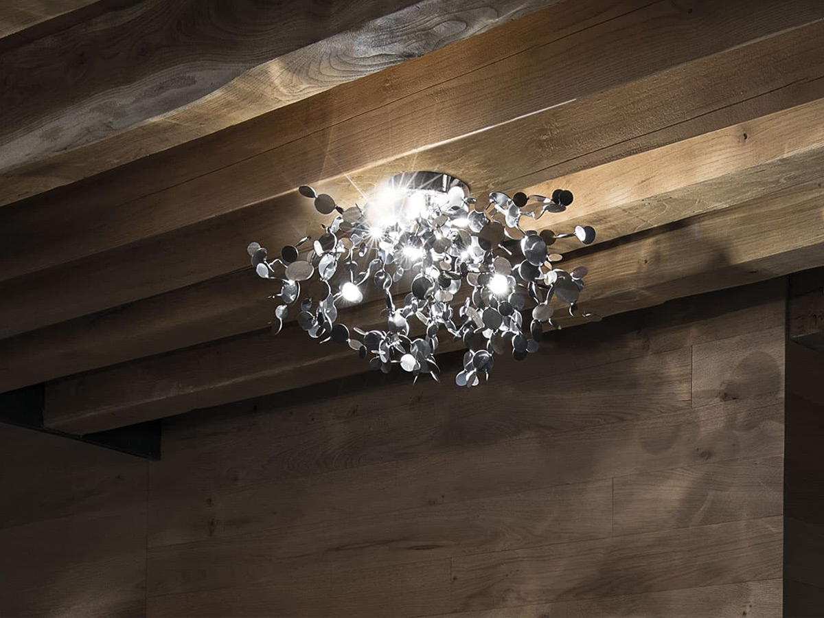 Terzani Argent Ceiling Lamp Stainless Steel