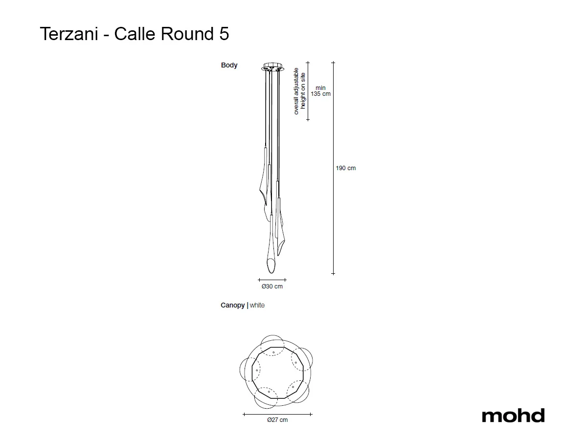 Terzani Calle 5 Suspension Lamp Round