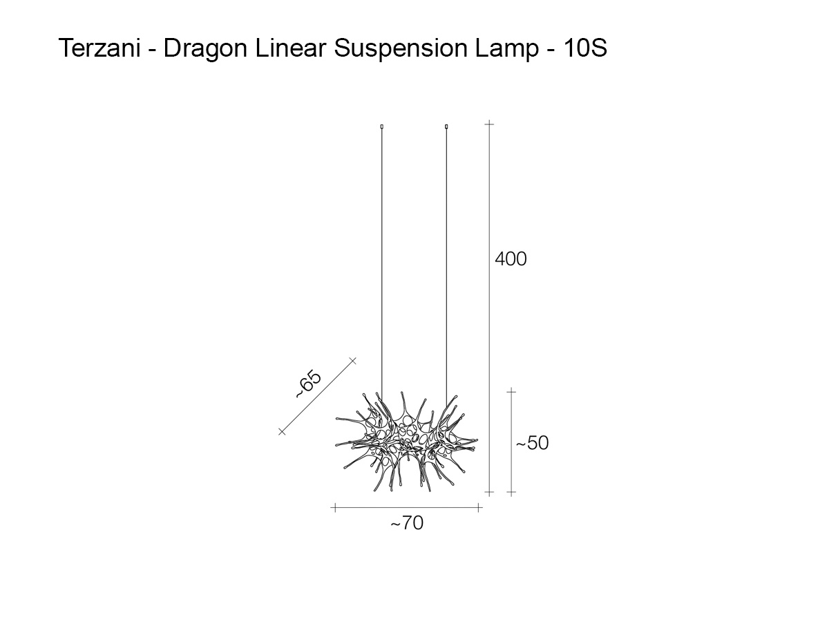 Terzani Dragon Linear Suspension Lamp 10s