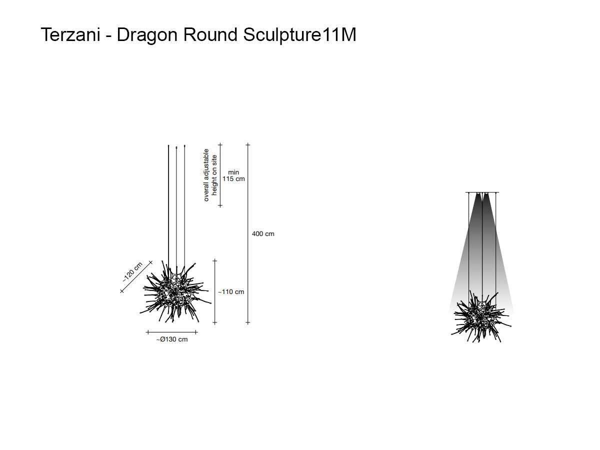 Terzani Dragon Round Suspension Lamp 11m