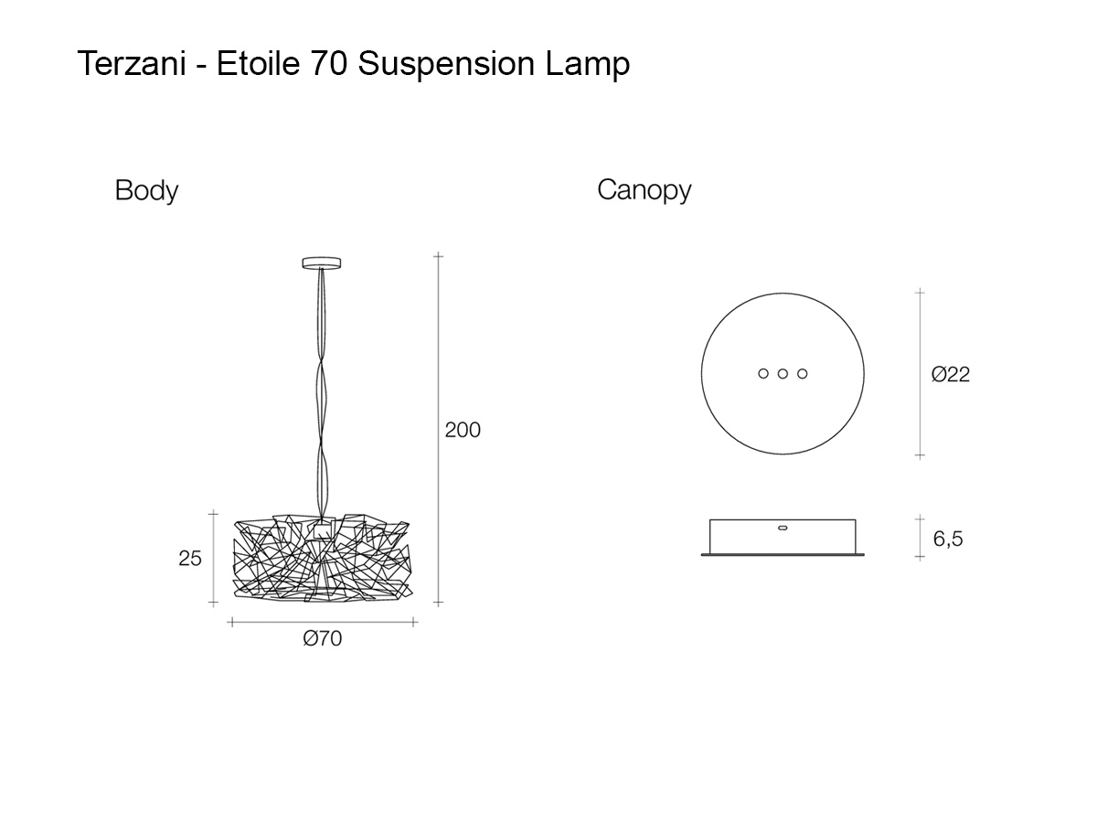Terzani Etoile 70 Suspension Lamp