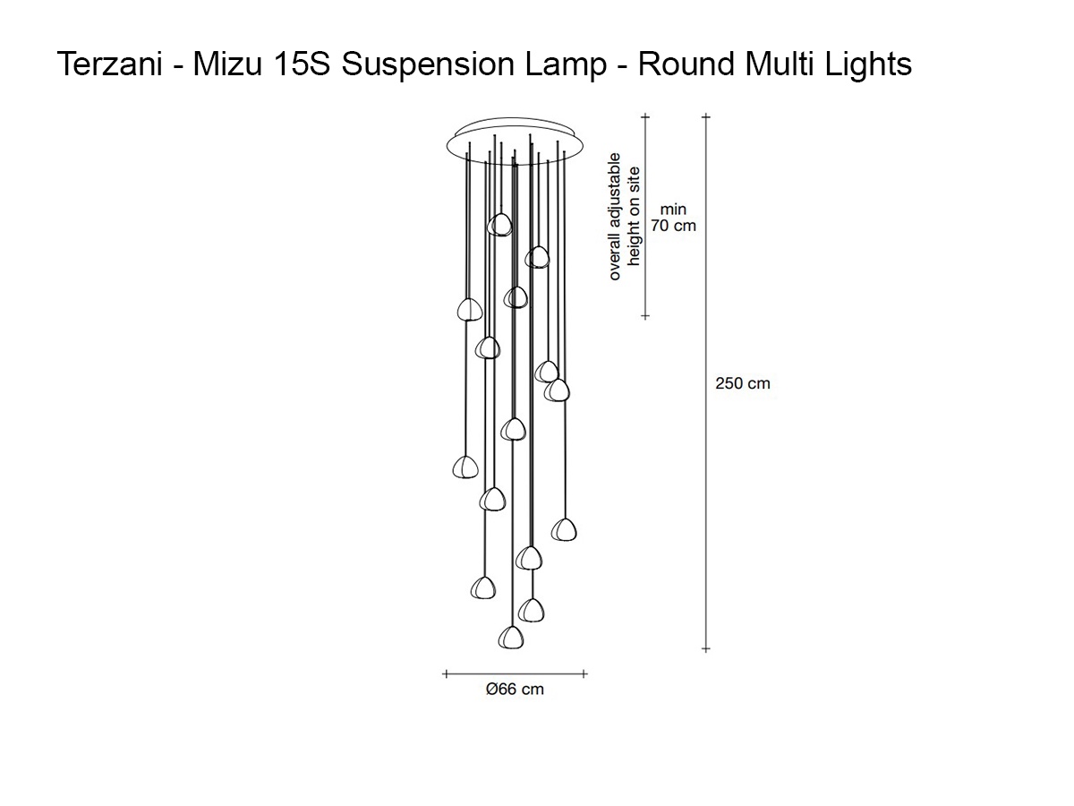 Terzani Mizu 15s Suspension Lamp Round Multi Lights