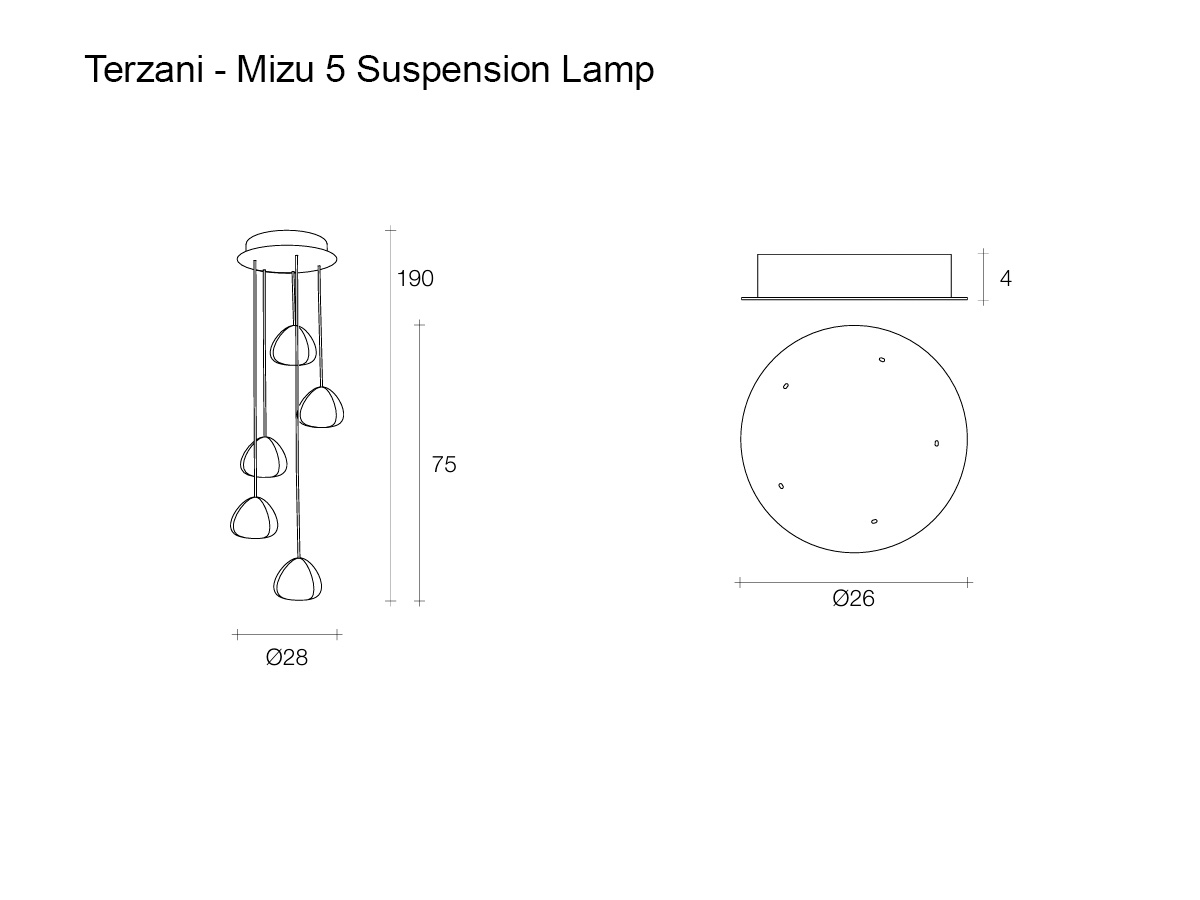 Terzani Mizu 5 Suspension Lamp