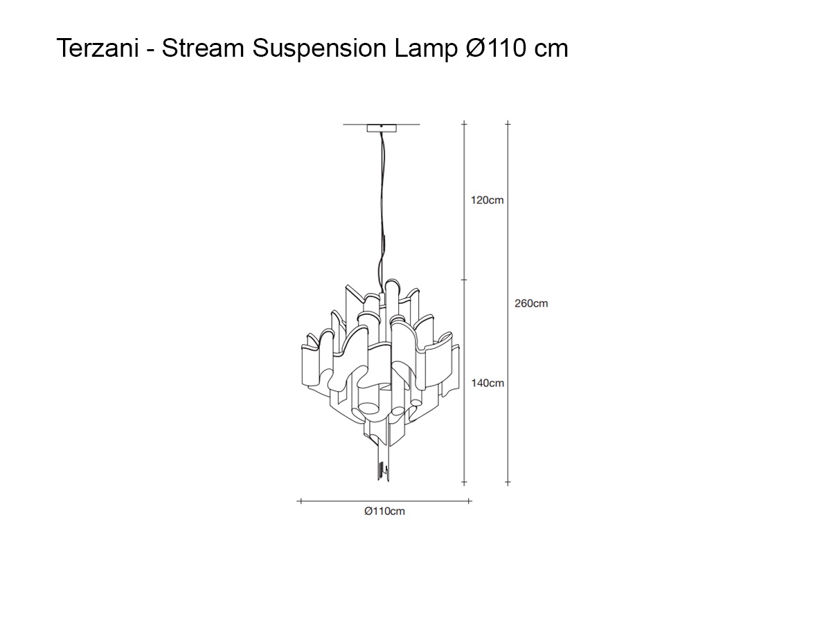Terzani Stream Suspension Lamp O 110 Cm