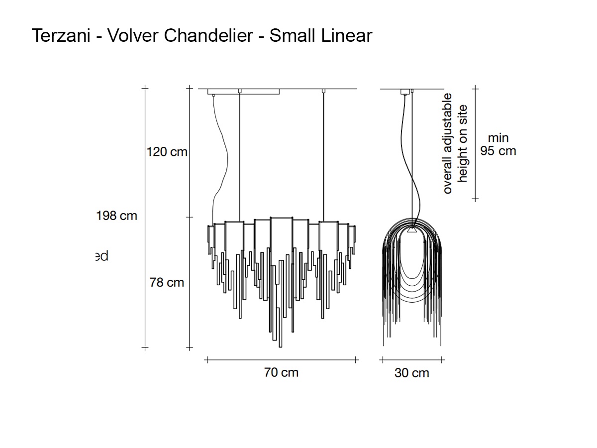 Terzani Volver Chandelier Small Linear