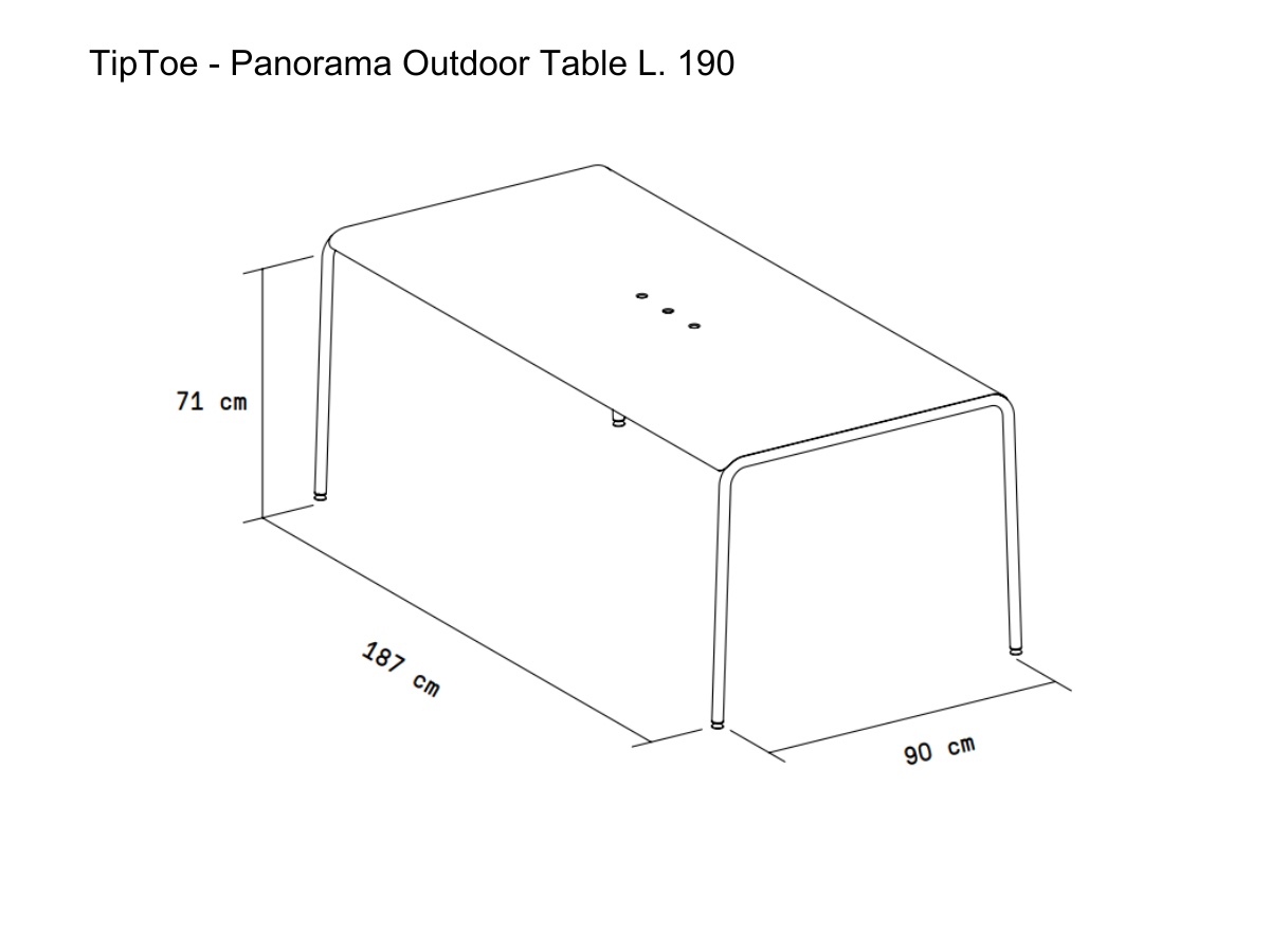 Tiptoe Panorama Outdoor Table L 190 Cm