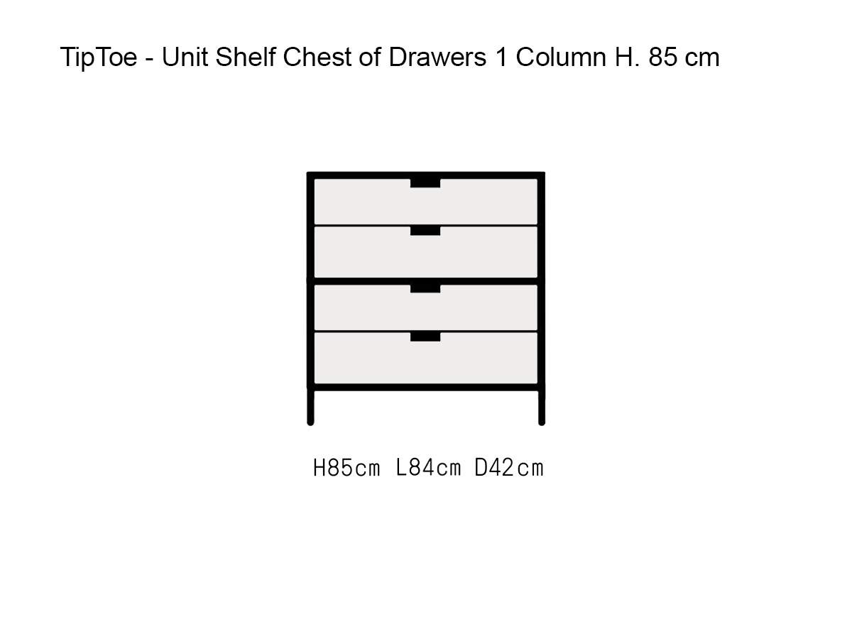 Tiptoe Unit Shelf Chest Of Drawers 1 Column H 85 Cm