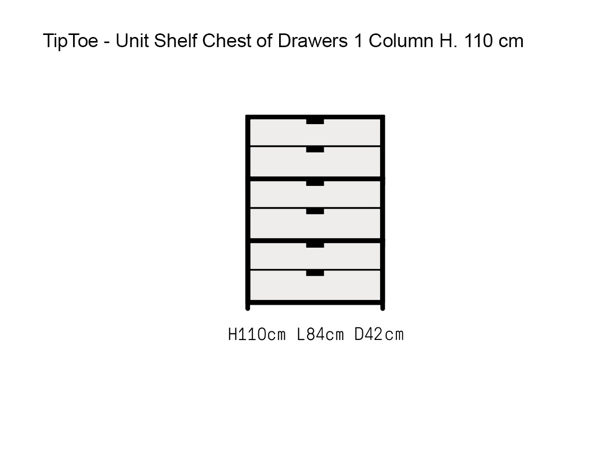 Tiptoe Unit Shelf Chest Of Drawers 1 Column H 110 Cm