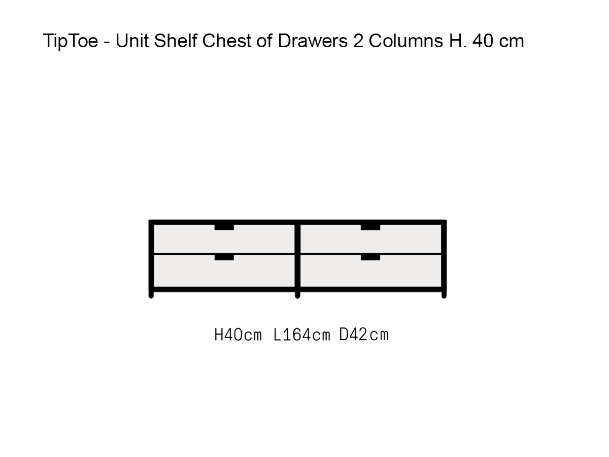 Tiptoe Unit Shelf Chest Of Drawers 2 Columns H 40 Cm