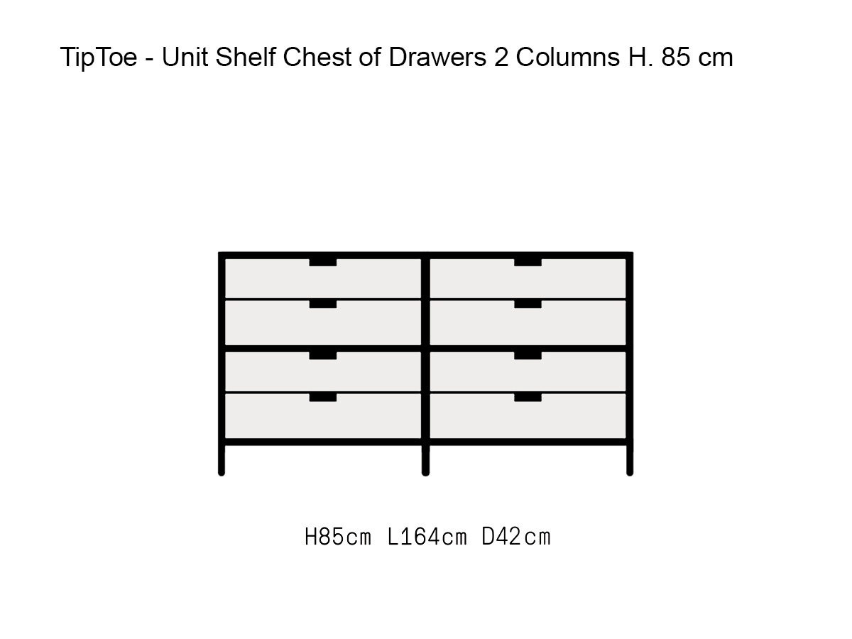 Tiptoe Unit Shelf Chest Of Drawers 2 Columns H 85 Cm