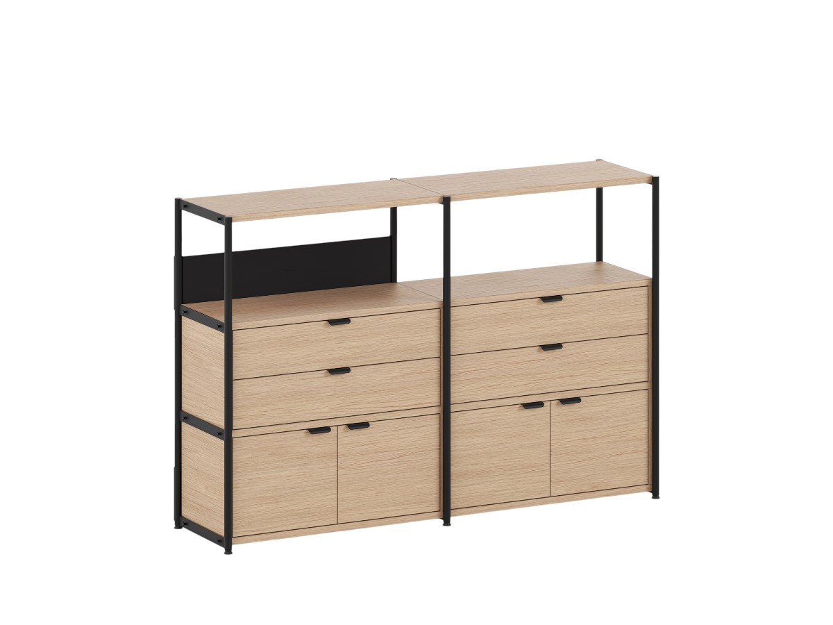 Tiptoe Unit Shelf L 164 Cm H 110 Cm With 2 Doors 2 Drawers