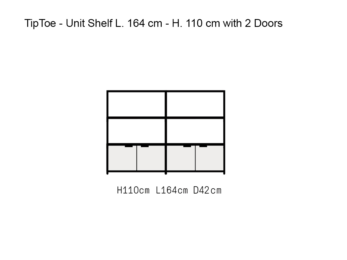 Tiptoe Unit Shelf L 164 Cm H 110 Cm With 2 Doors