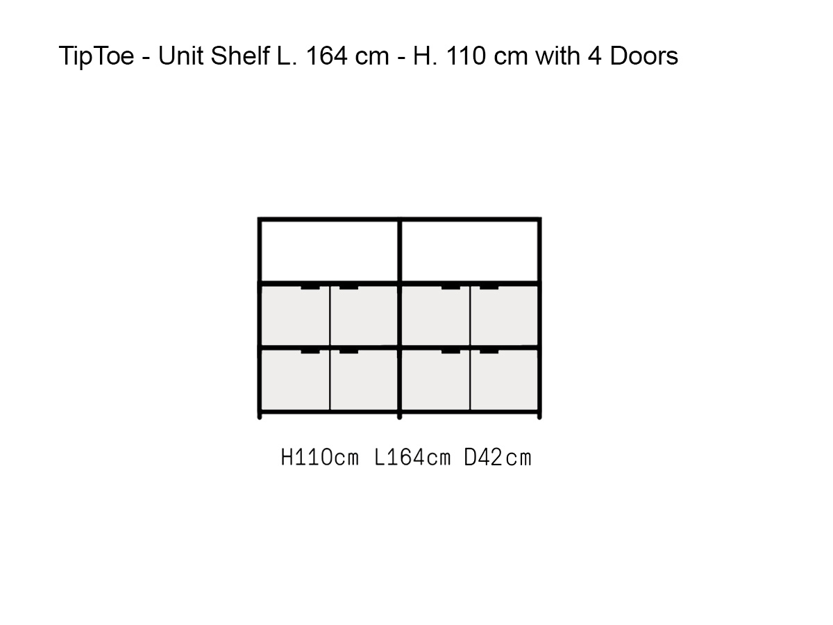 Tiptoe Unit Shelf L 164 Cm H 110 Cm With 4 Doors
