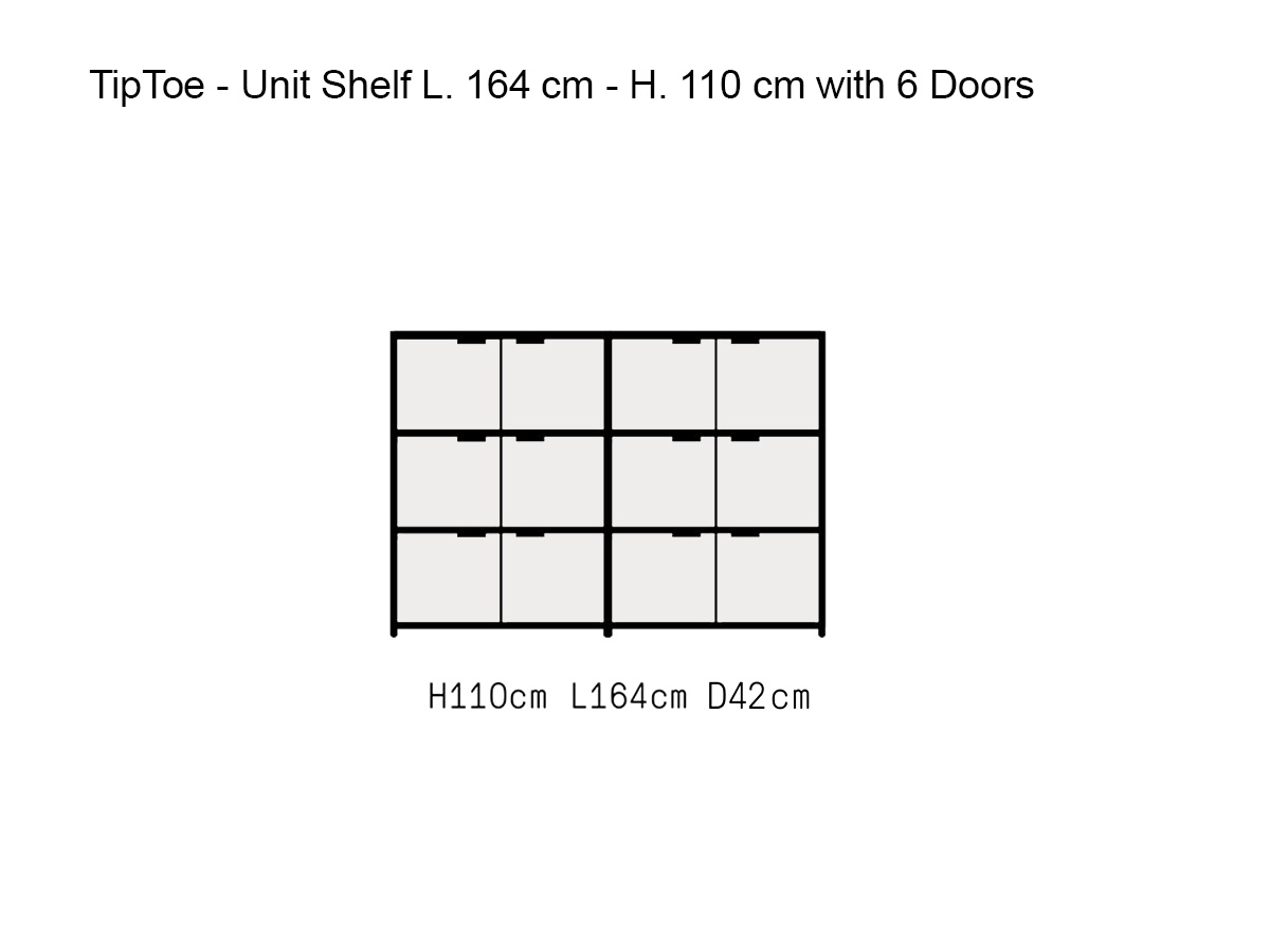 Tiptoe Unit Shelf L 164 Cm H 110 Cm With 6 Doors