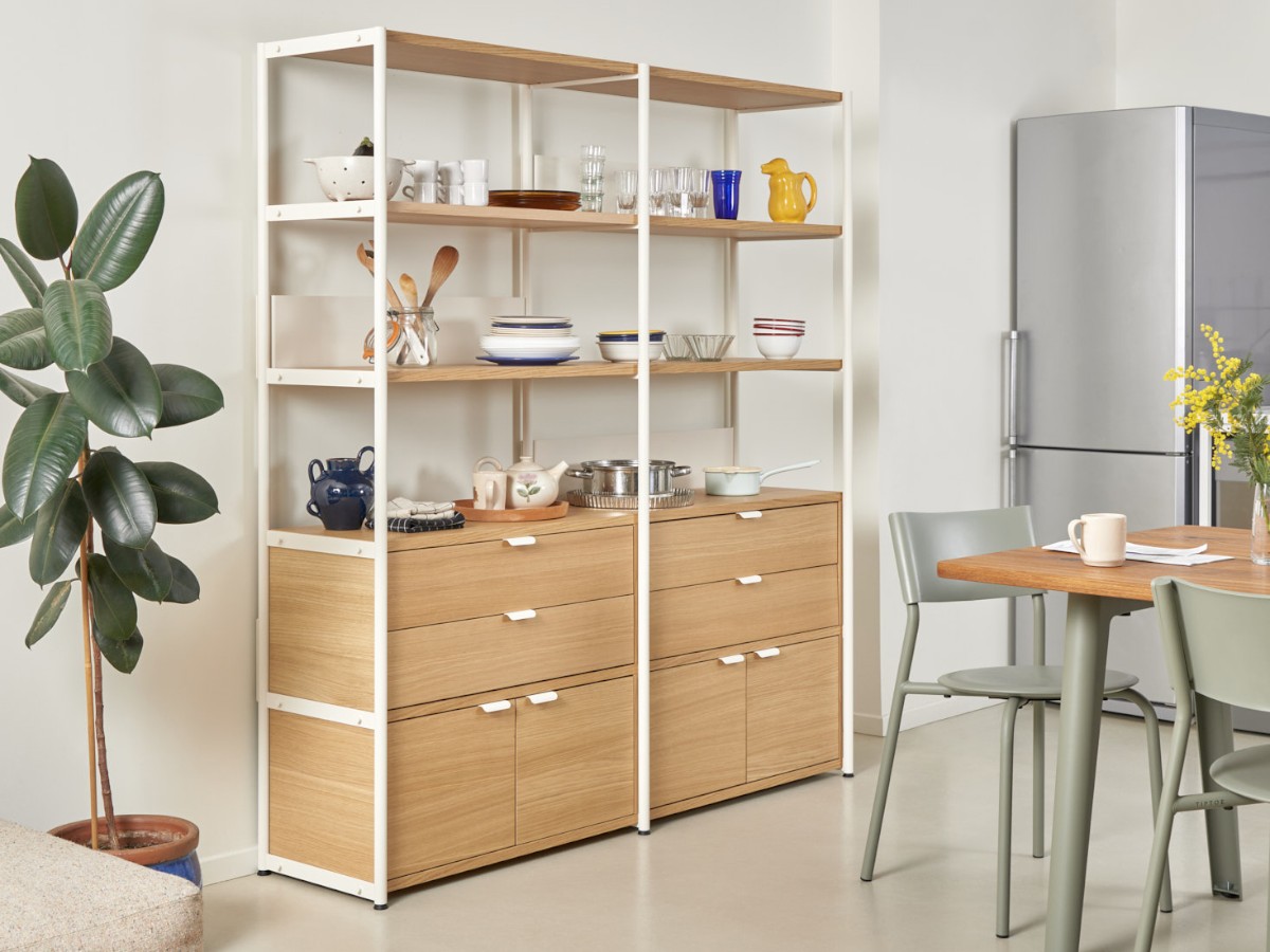 Tiptoe Unit Shelf L 164 Cm H 180 Cm With 2 Doors 2 Drawers