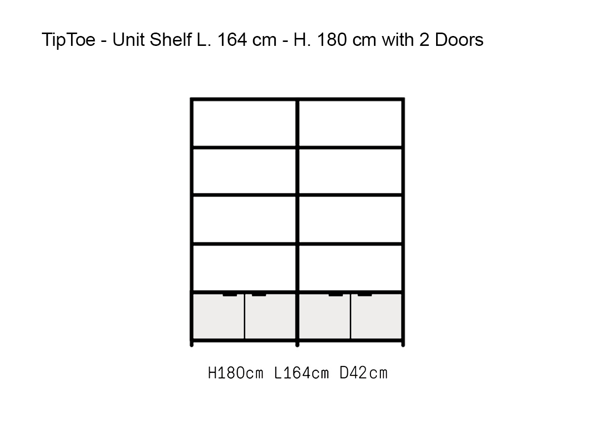 Tiptoe Unit Shelf L 164 Cm H 180 Cm With 2 Doors