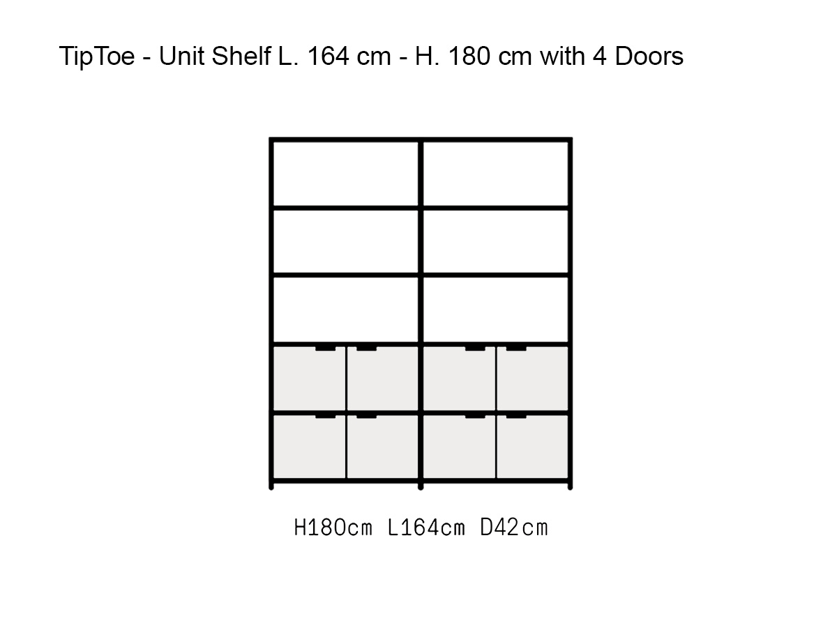 Tiptoe Unit Shelf L 164 Cm H 180 Cm With 4 Doors