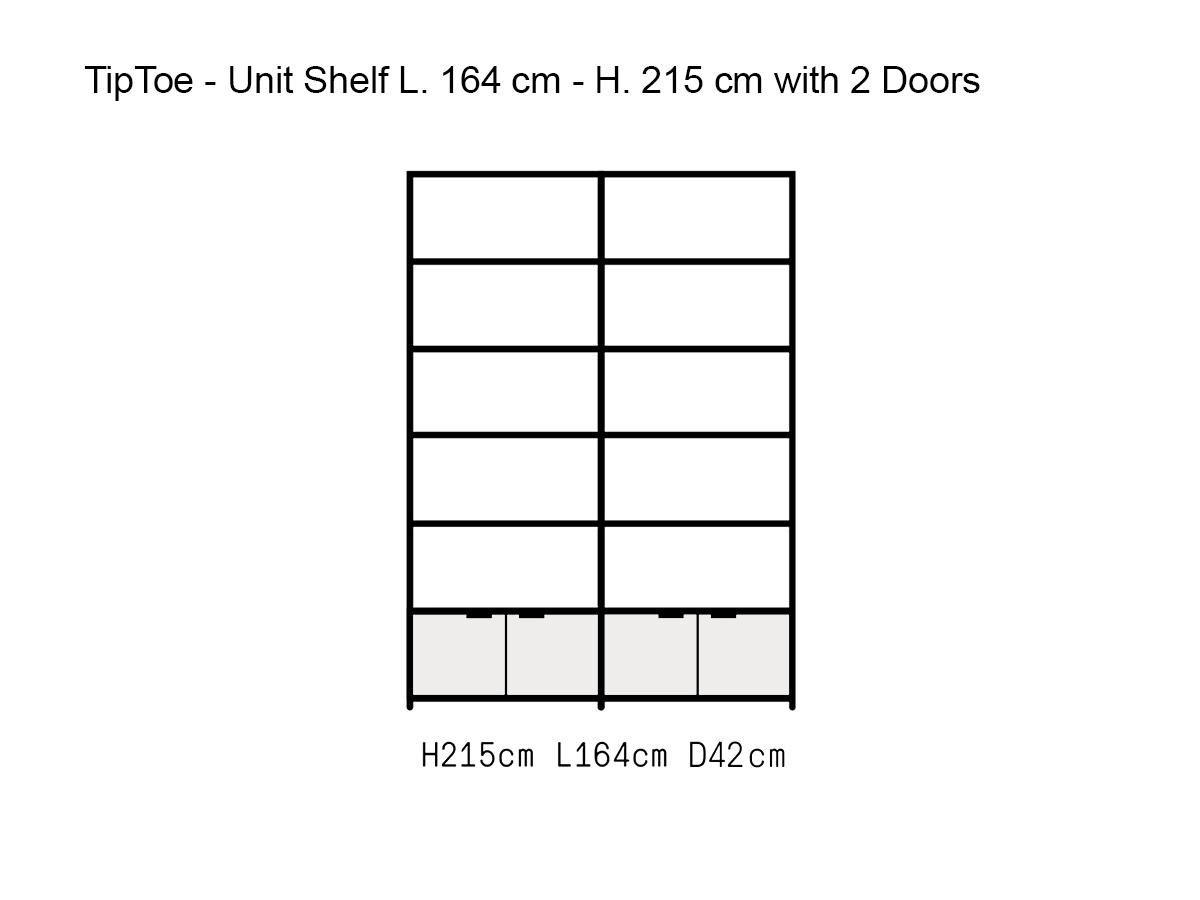 Tiptoe Unit Shelf L 164 Cm H 215 Cm With 2 Doors