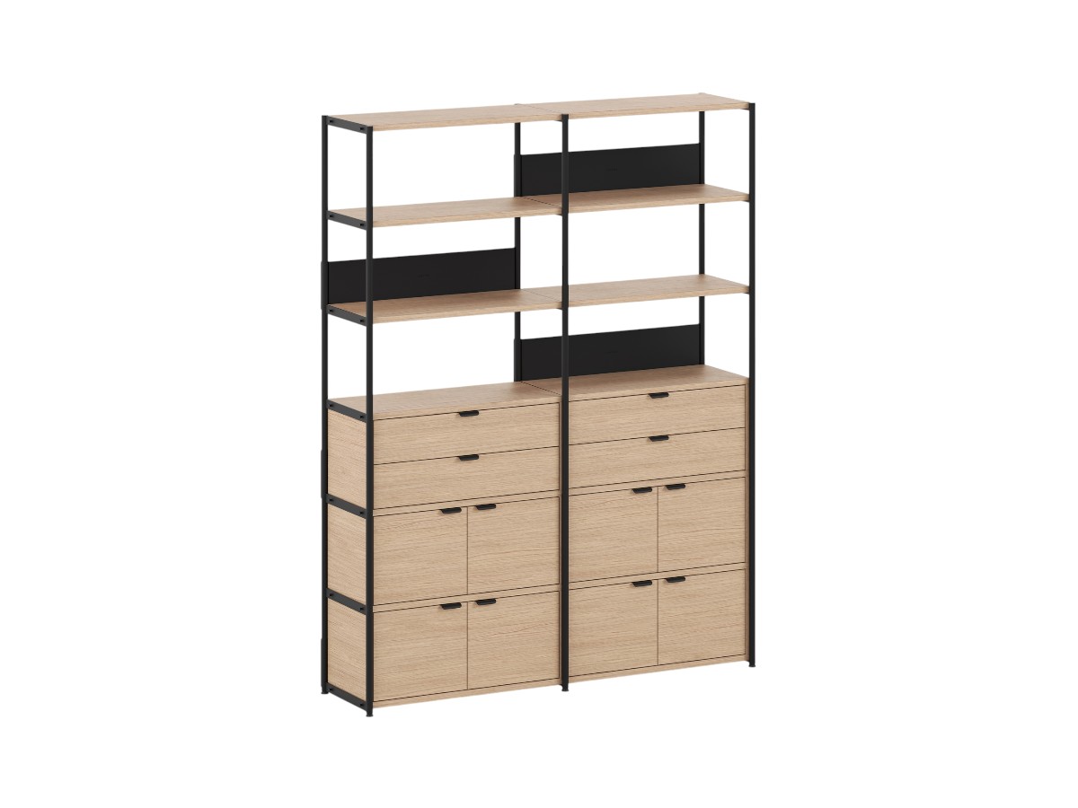 Tiptoe Unit Shelf L 164 Cm H 215 Cm With 4 Doors 2 Drawers