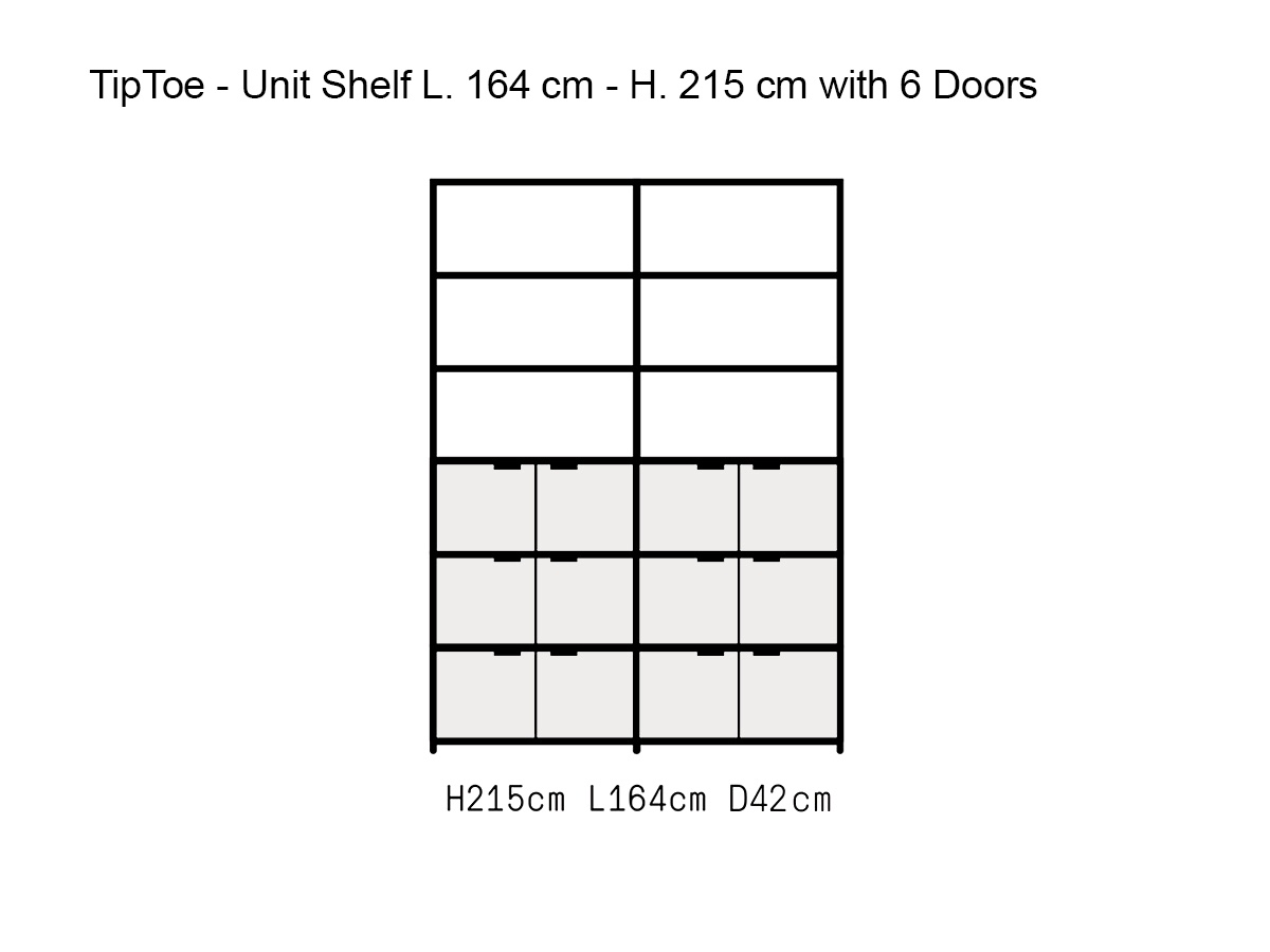 Tiptoe Unit Shelf L 164 Cm H 215 Cm With 6 Doors