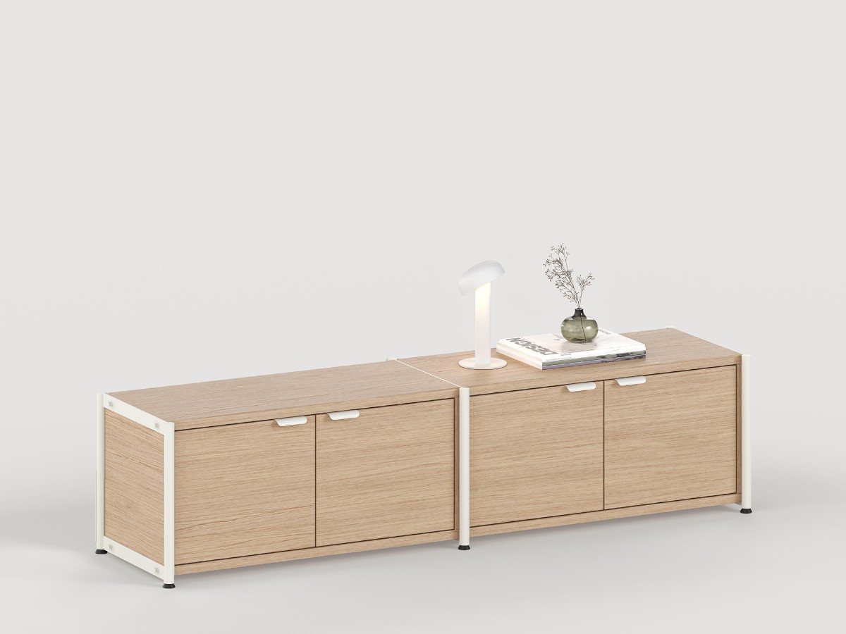 Tiptoe Unit Shelf L 164 Cm H 40 Cm With 1 Door