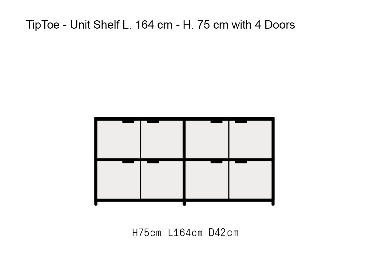 Tiptoe Unit Storage L 164 Cm H 75 Cm With 4 Doors