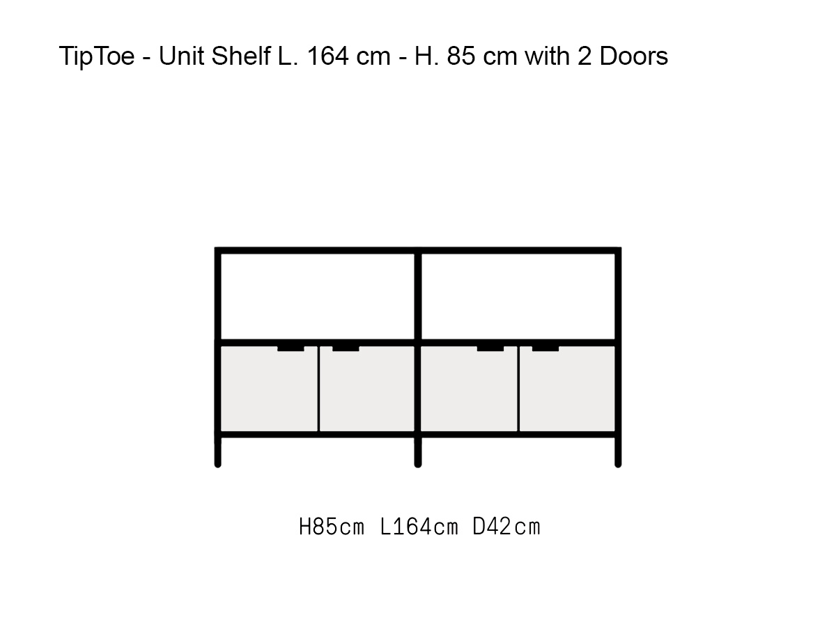 Tiptoe Unit Shelf L 164 Cm H 85 Cm With 2 Doors