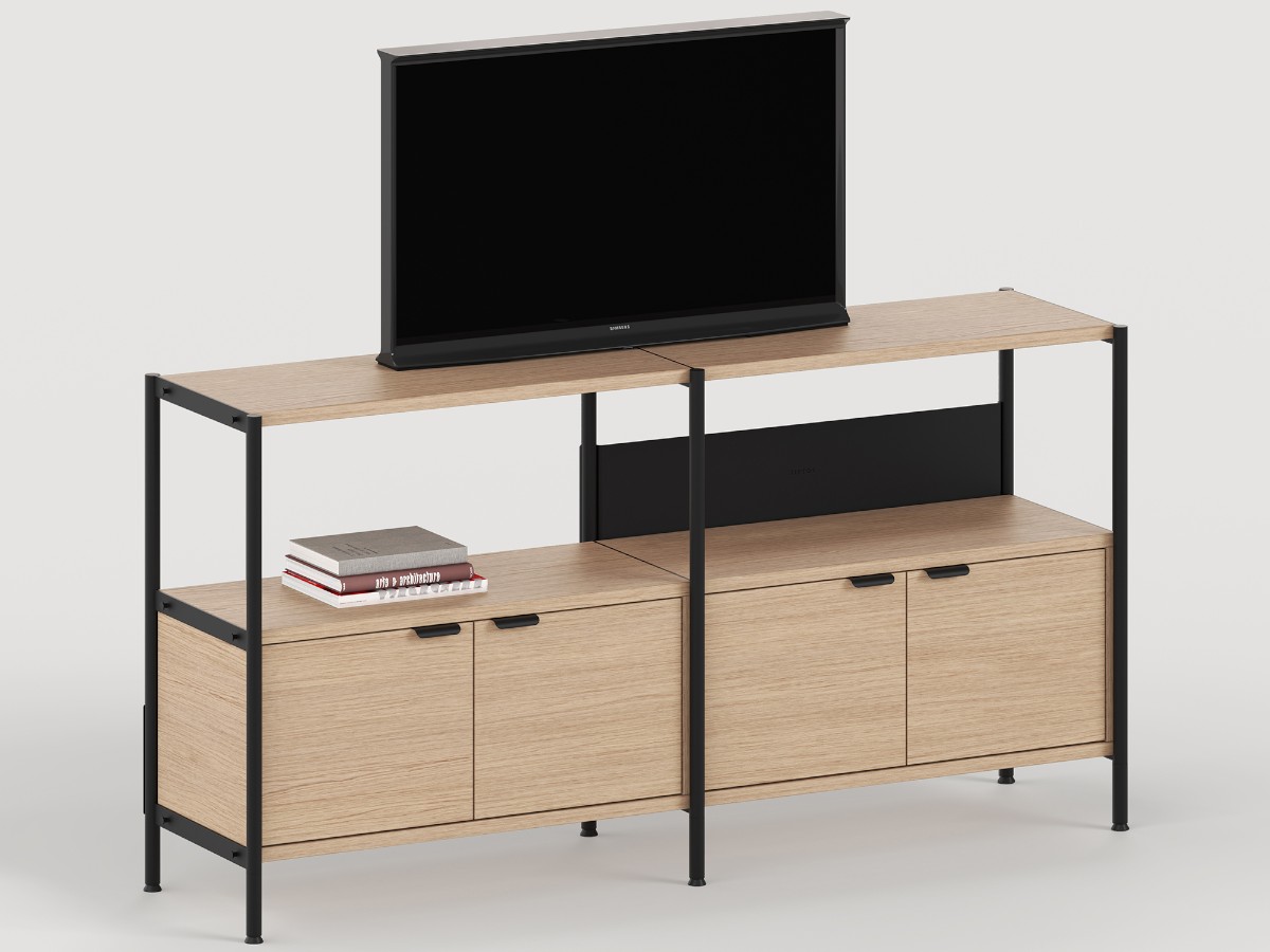Tiptoe Unit Shelf L 164 Cm H 85 Cm With 2 Doors