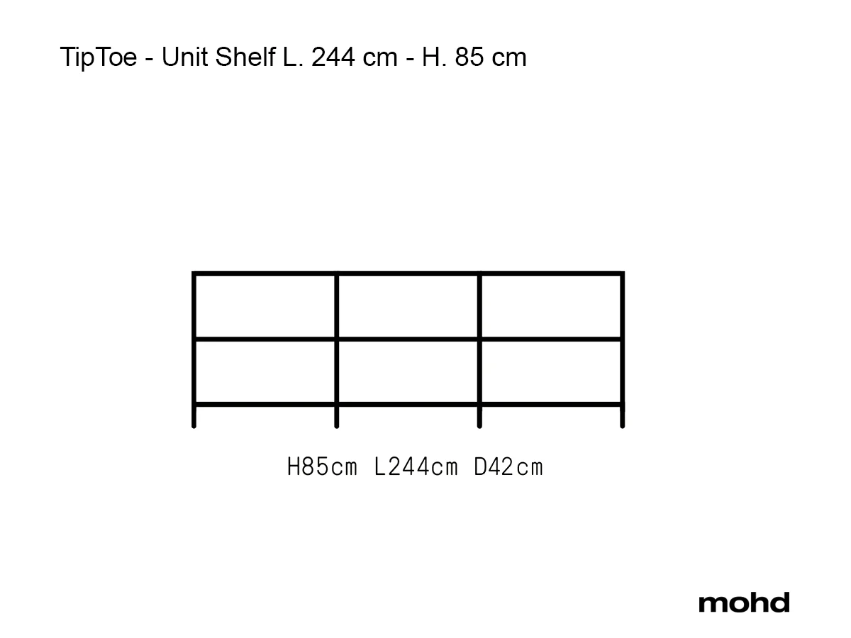 Tiptoe Unit Shelf L 244 Cm H 85 Cm